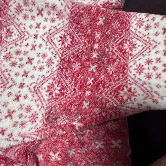 BUM Worker Gear Womens LG Button Up Shirt 90's Red & White Snowflake Print - Picture 7 of 12